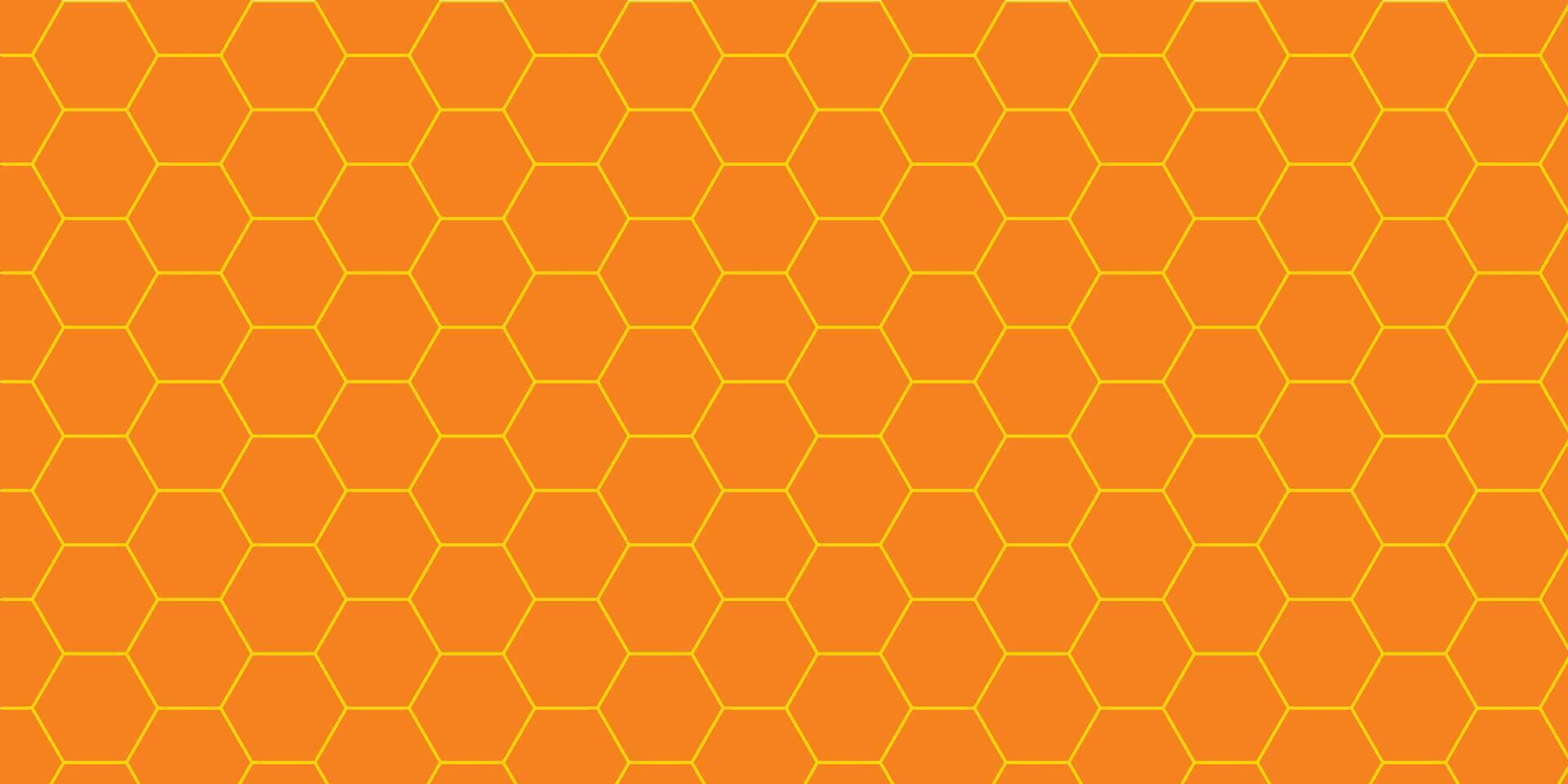 Hexagonal Grid Pattern on Orange vector