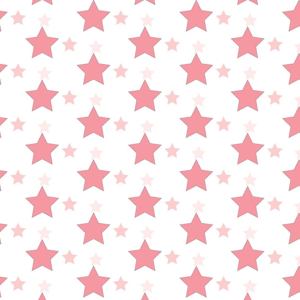 Pink star pattern on white background vector