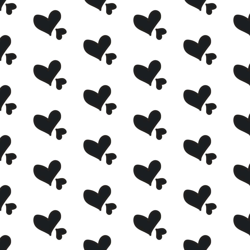 Hand-Drawn Black Heart Pattern vector