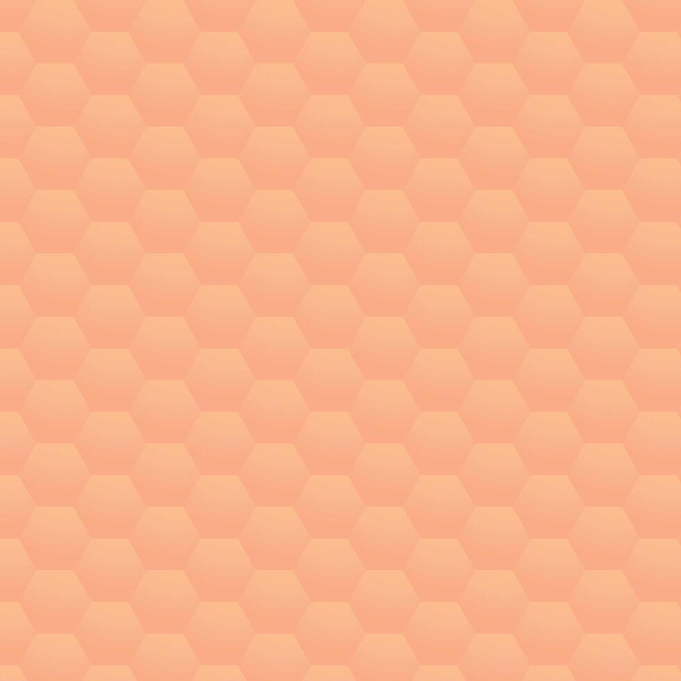 Soft orange hexagonal seamless pattern vector