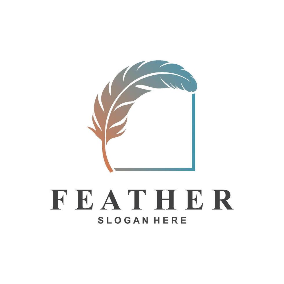feather logo design template for businnes vector