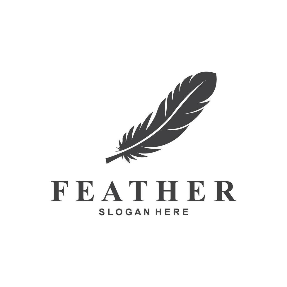 feather logo design template illustration vector