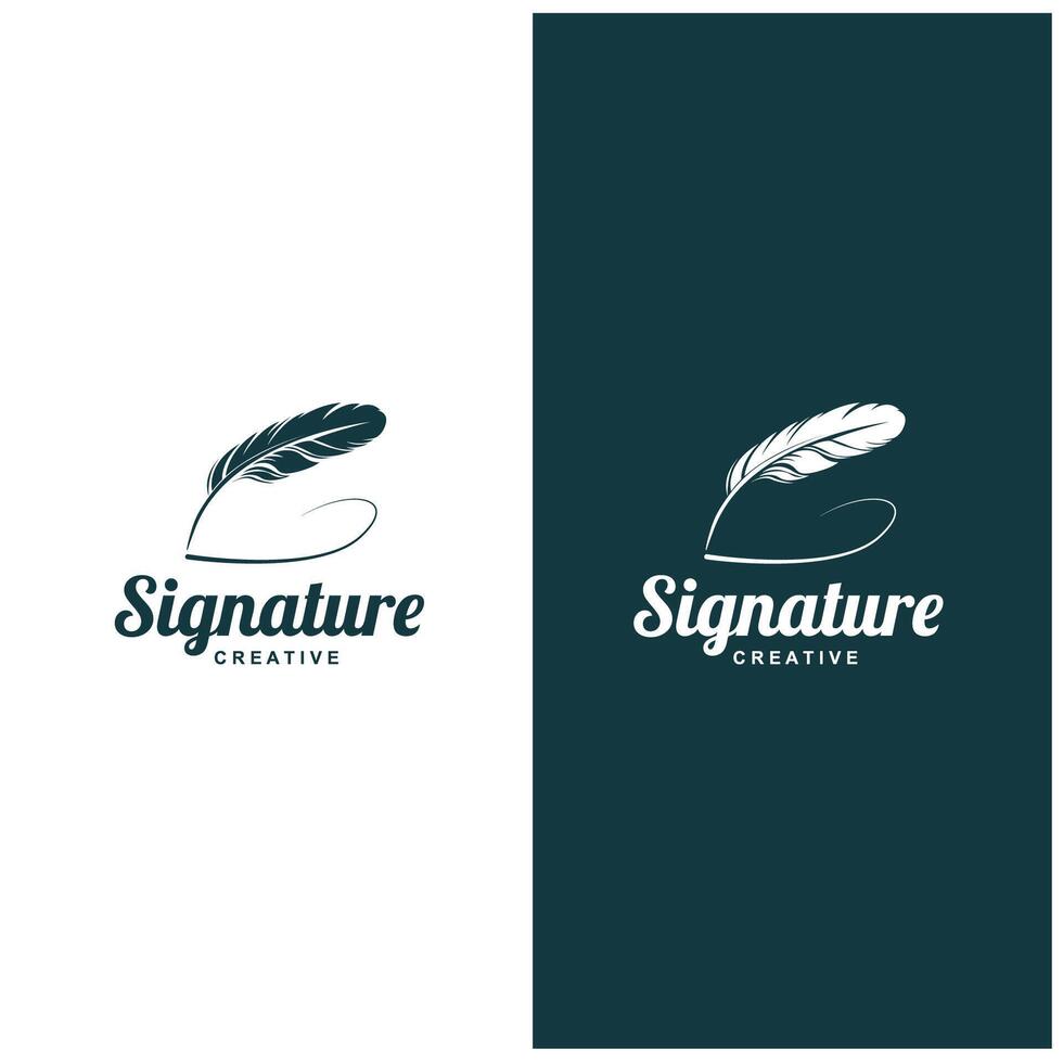 the logo for signature creative and simple design vector