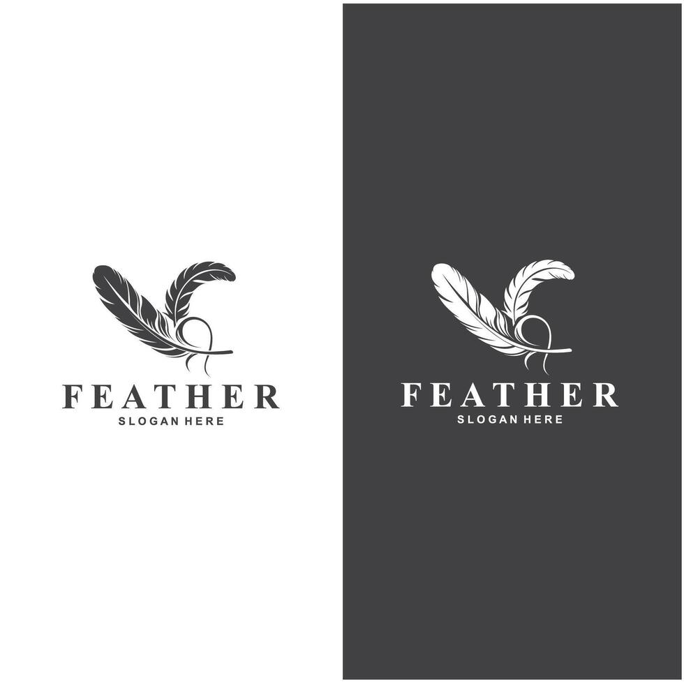 feather logo design for feather adventure vector