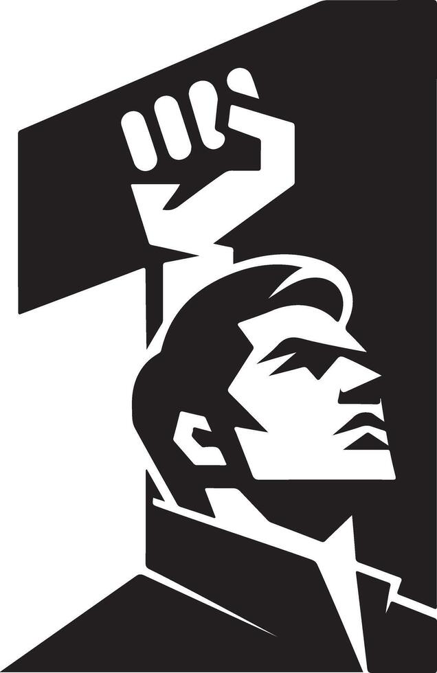 man with a hammer, Powerful Symbol of Unity. A Man with Raised Fist and Number One vector