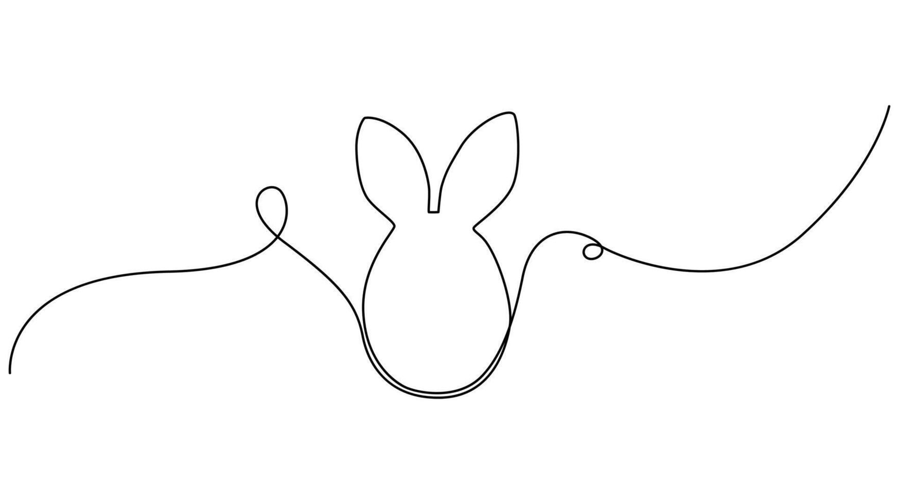 Continuous One line drawing of an Easter bunny vector