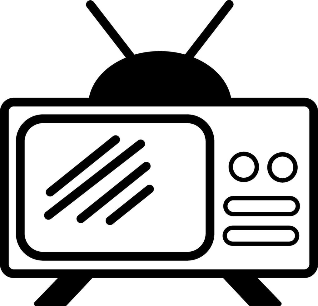 Retro television icon vector