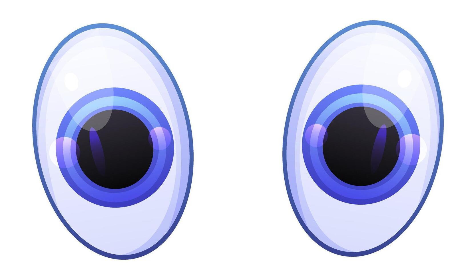 Plastic eyes for toy character in blue color vector