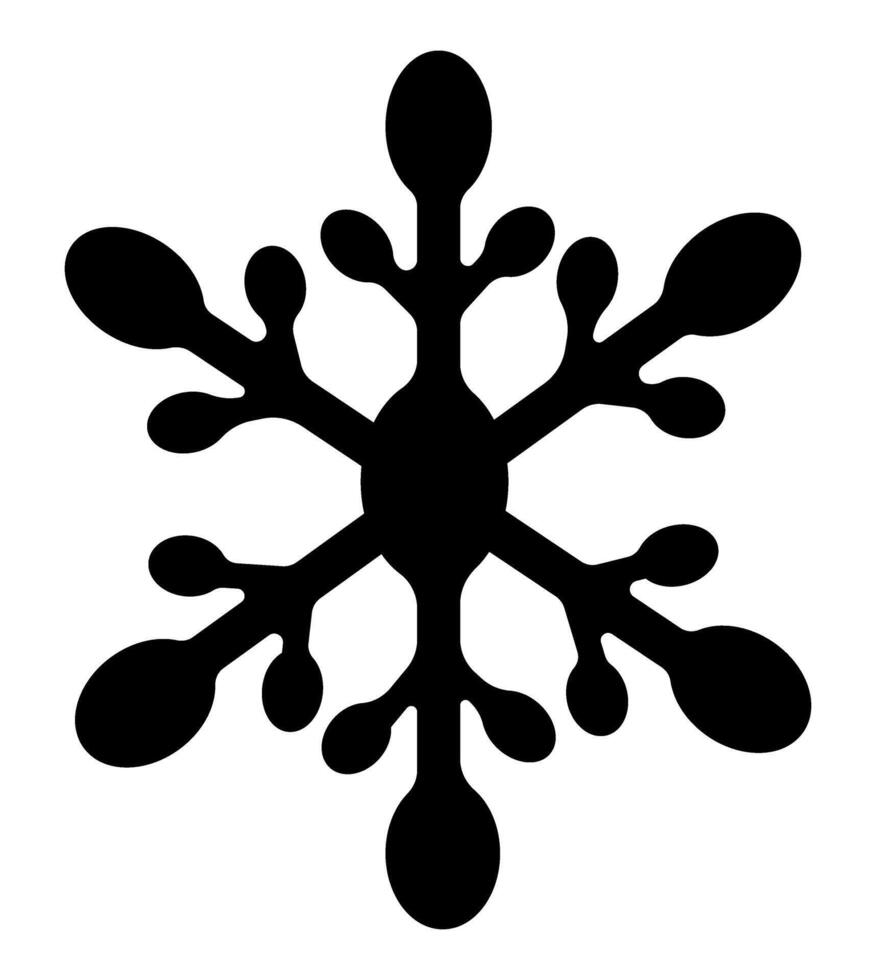 Simple snowflake with metaball dots in black color vector
