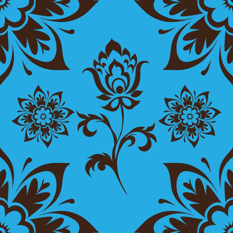 Seamless Black and White Floral Patterns Geometric Design illustration vector