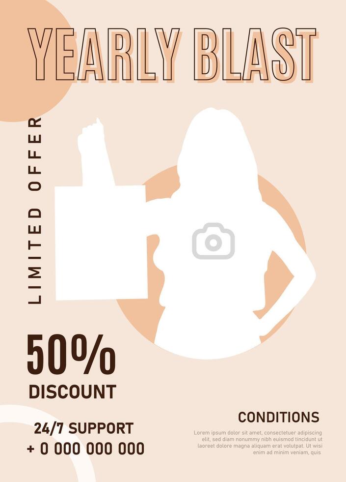 Clothing business sell discount flyer and social media advertisement template vector