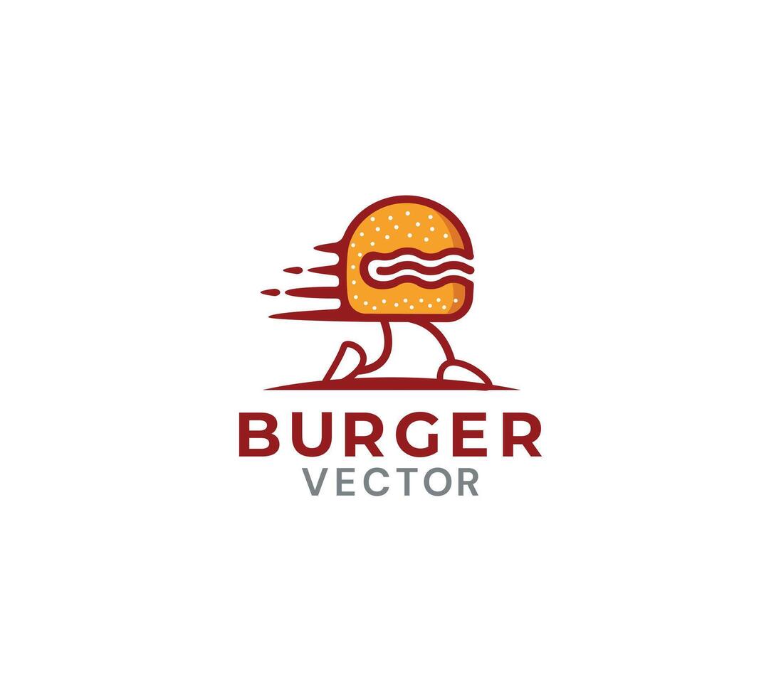B lette fast burger logo design vector