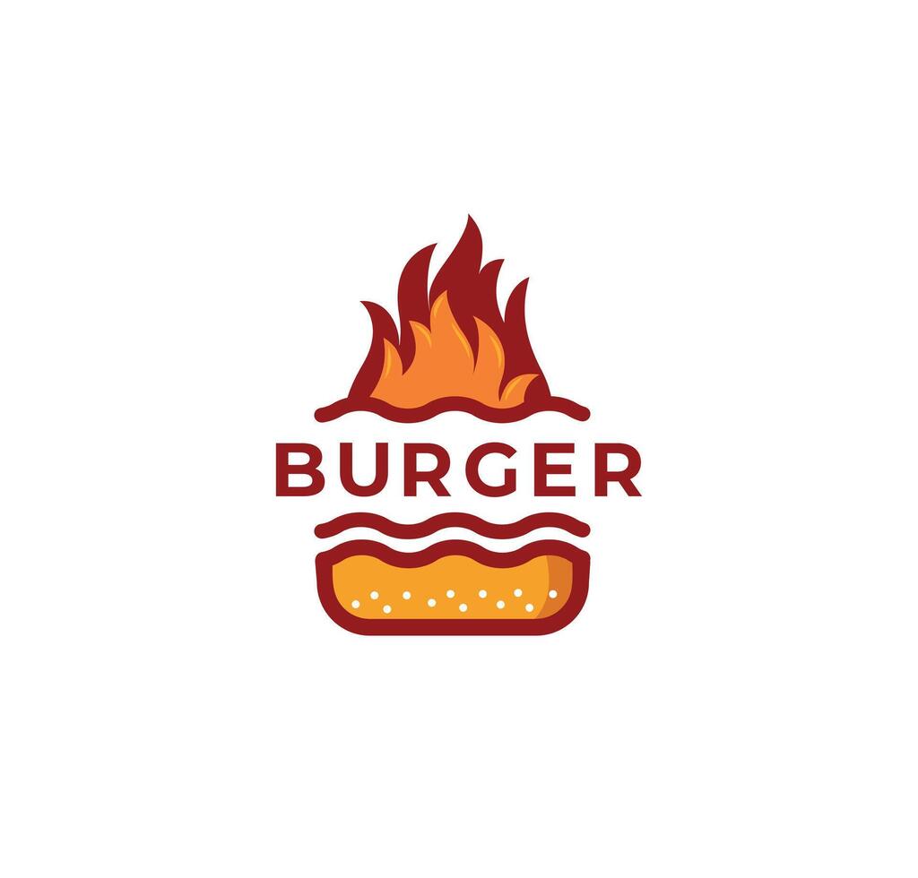 Fire burger logo vectors art