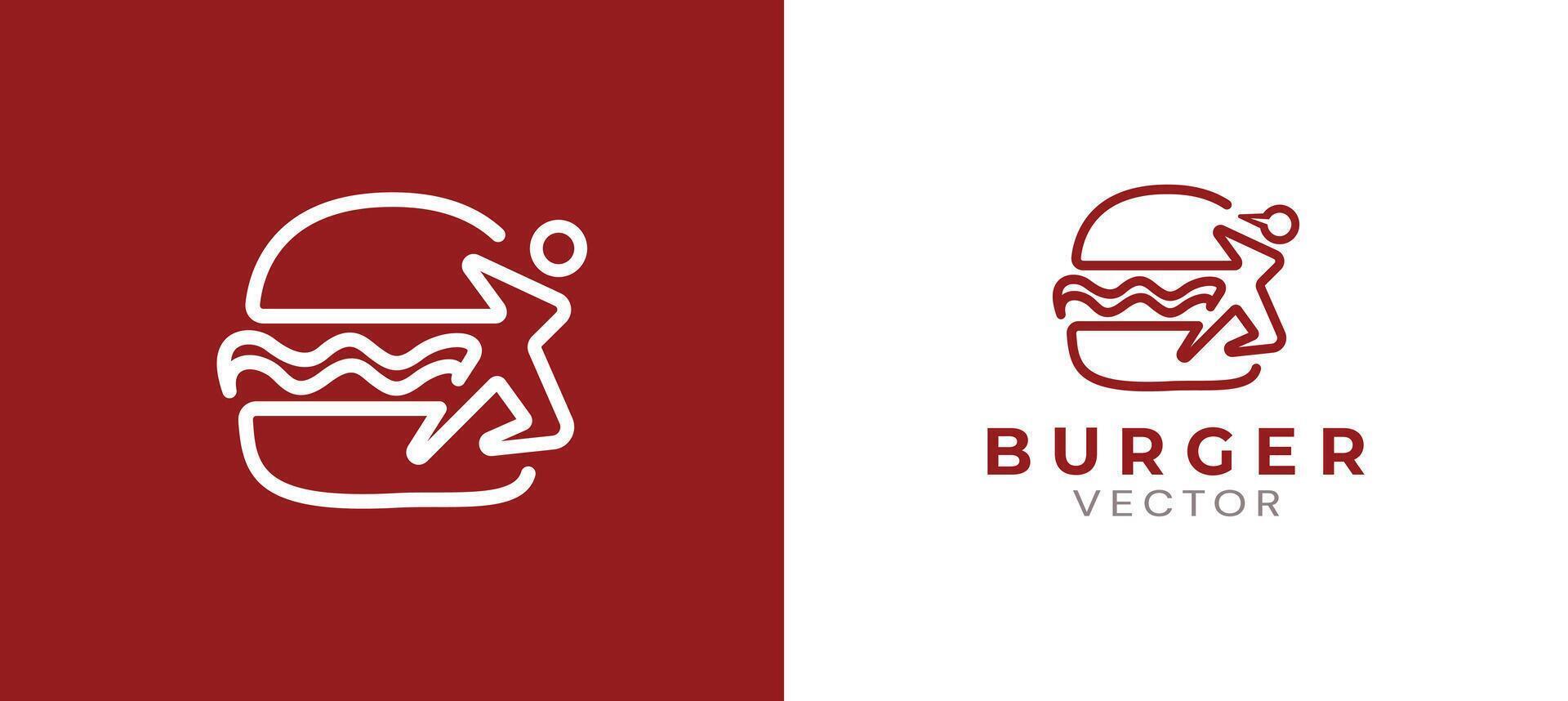 Race burger logo and icon vector