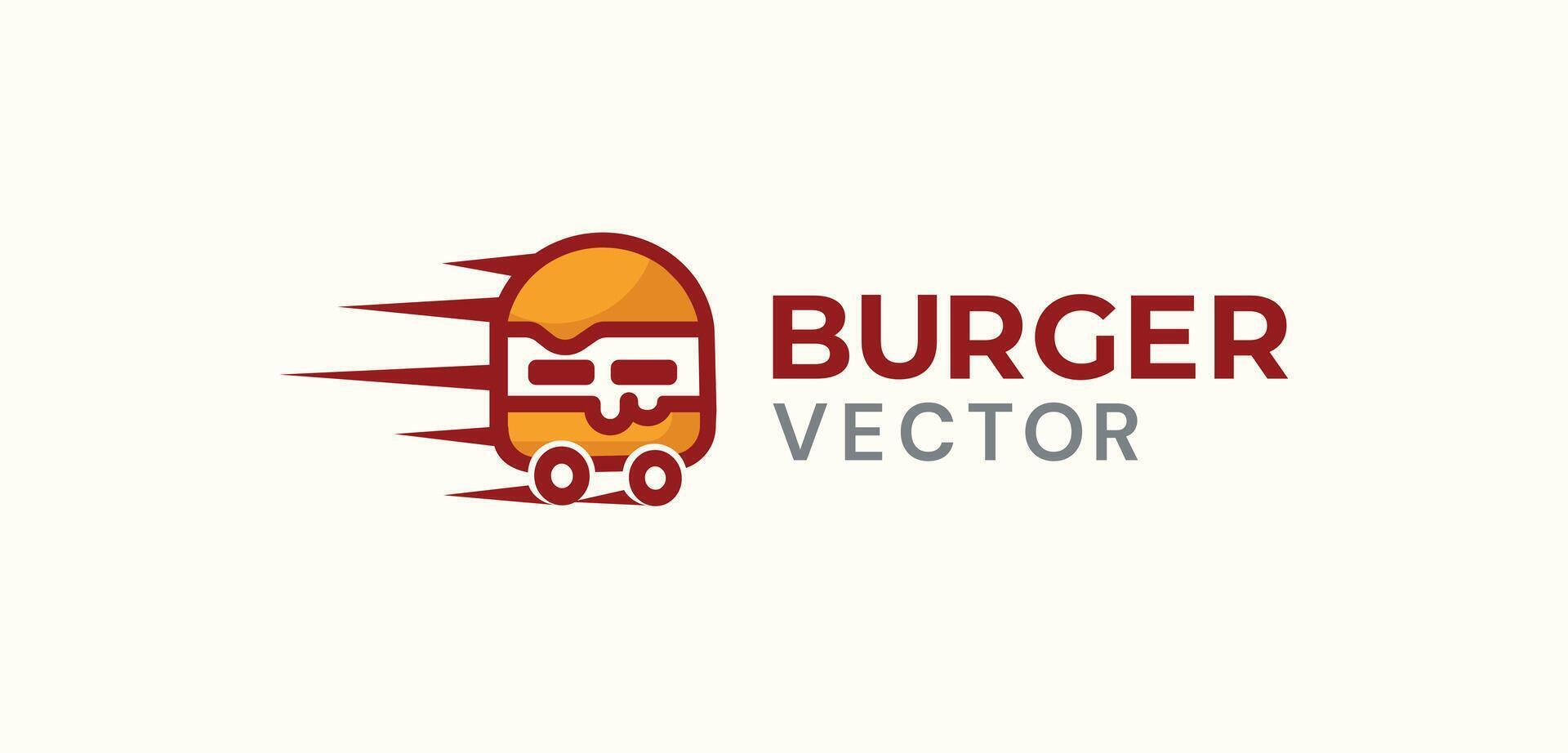 Vehicle burger logo design vector