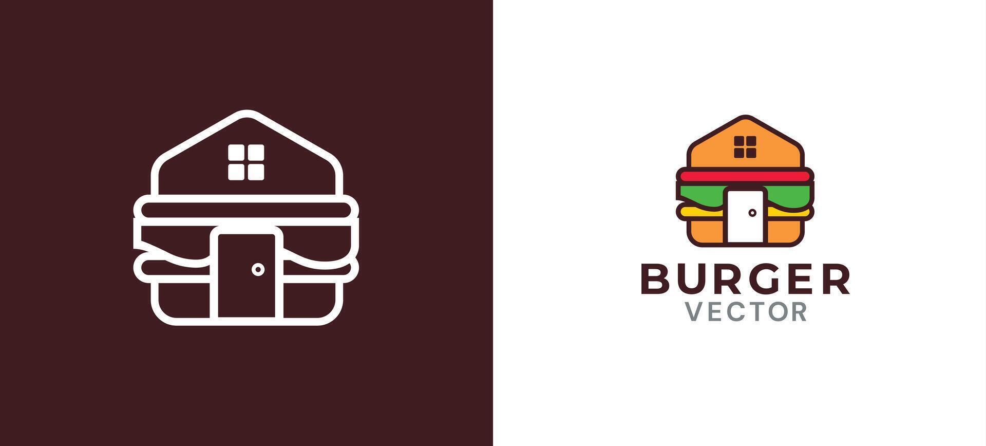 Home burger logo design vector