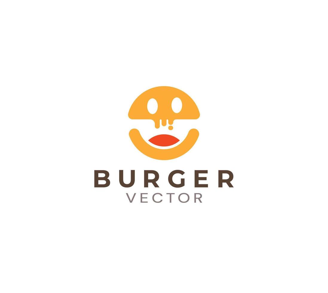 Smile burger shop logo design vector
