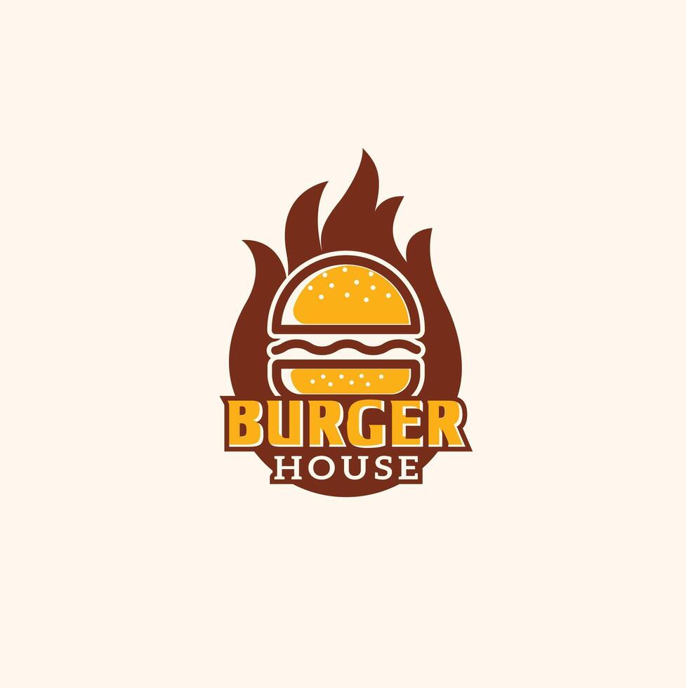 Fire burger logo vector