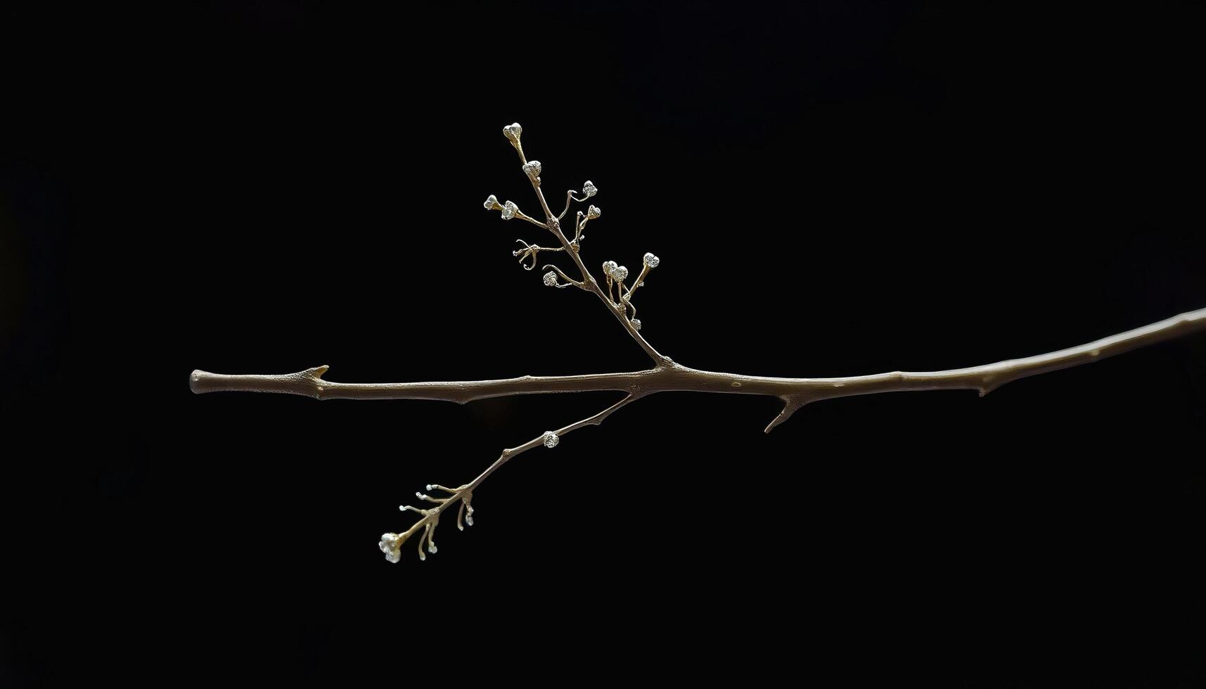 a branch with small flowers on it photo