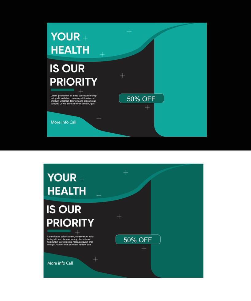 Medical health post design template vector