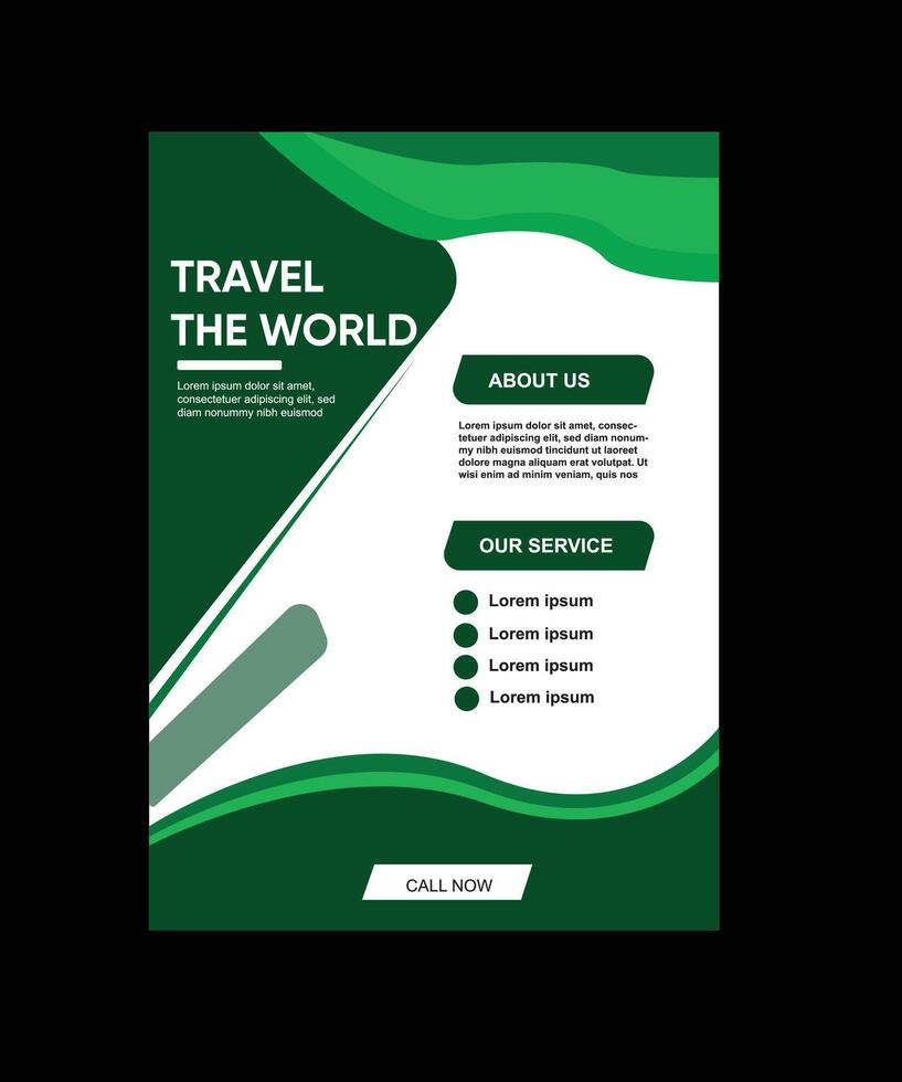 Travel flyer design layout template vector