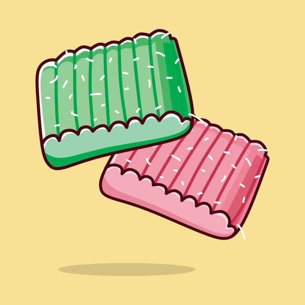 Cartoon illustration getuk is a typical Indonesian food made from cassava vector