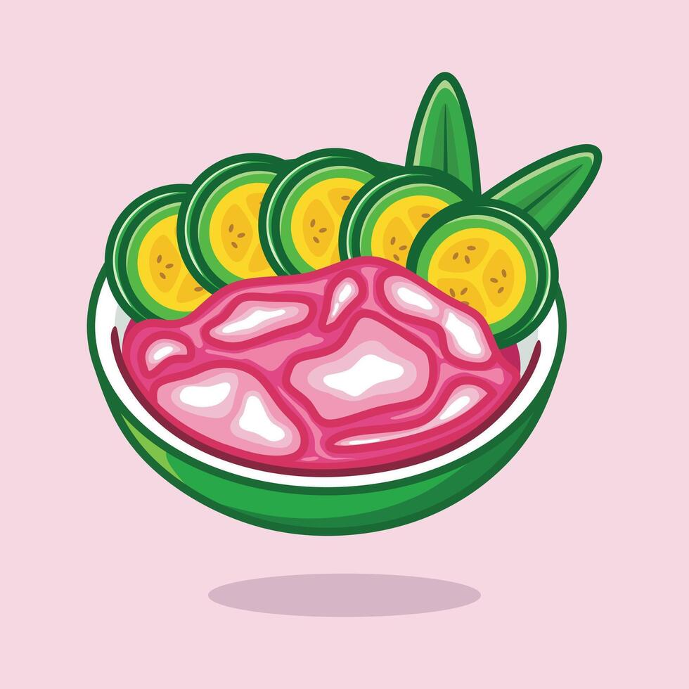 Cartoon illustration of sweet green banana ice from Indonesia vector