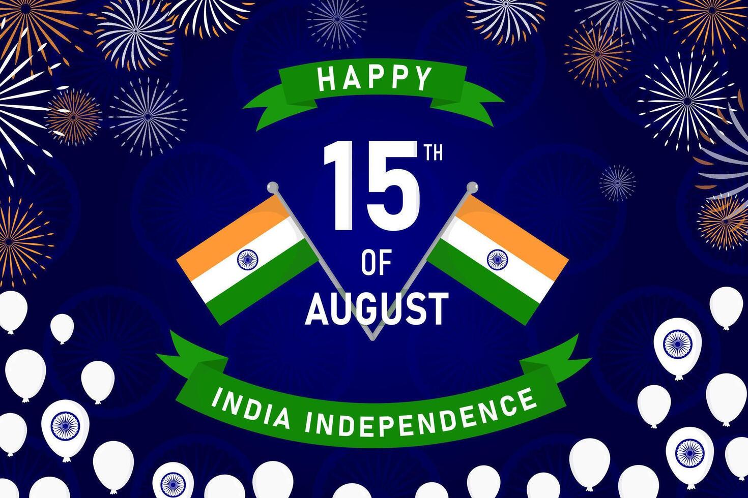 Happy Independence Day in India Holiday Poster,, banner vector