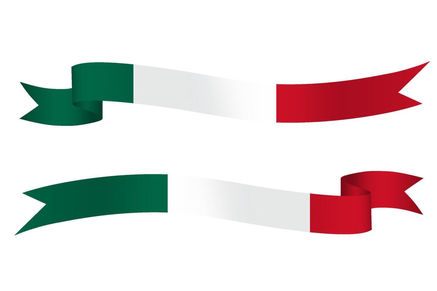 Mexico Flag Ribbon Set - Stock Illustration vector