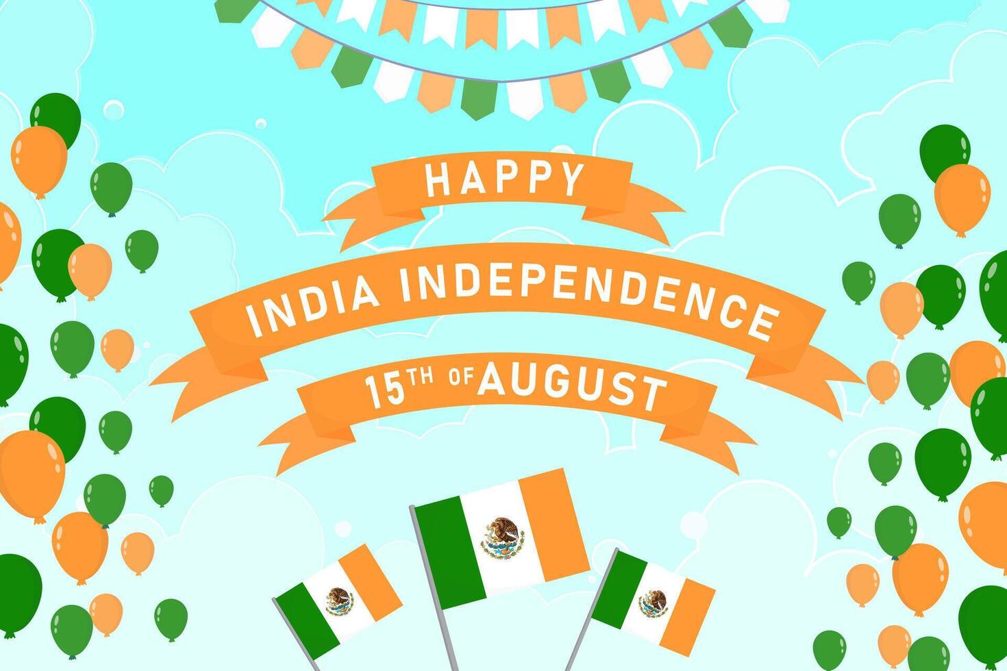 Happy Independence Day in India Poster, greeting card, banner vector