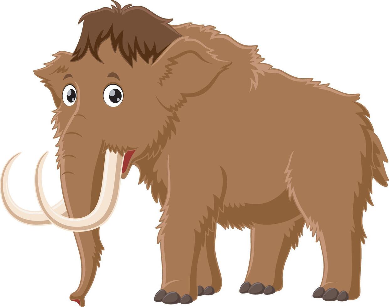 Cute mammoth cartoon isolated on white background vector