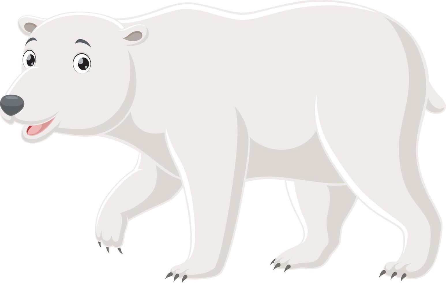 Cute polar bear isolated on white background vector