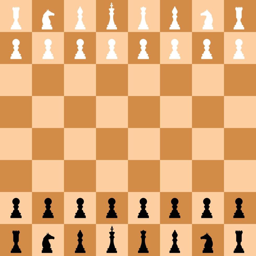 Brown and light brown chess board all dice on chess, art chess background vector