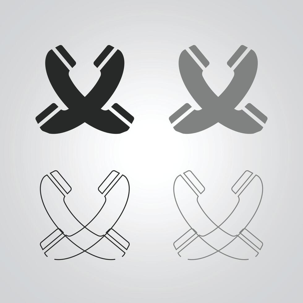 The call receiver icon is also outlined with a silver background vector