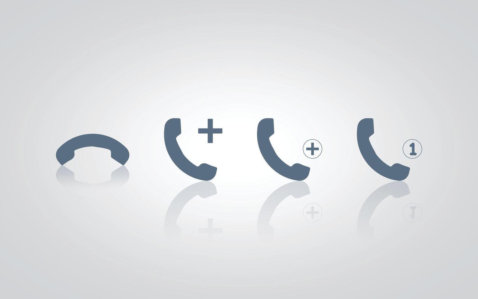 Set of call icons, telephone sign, with a silver background vector