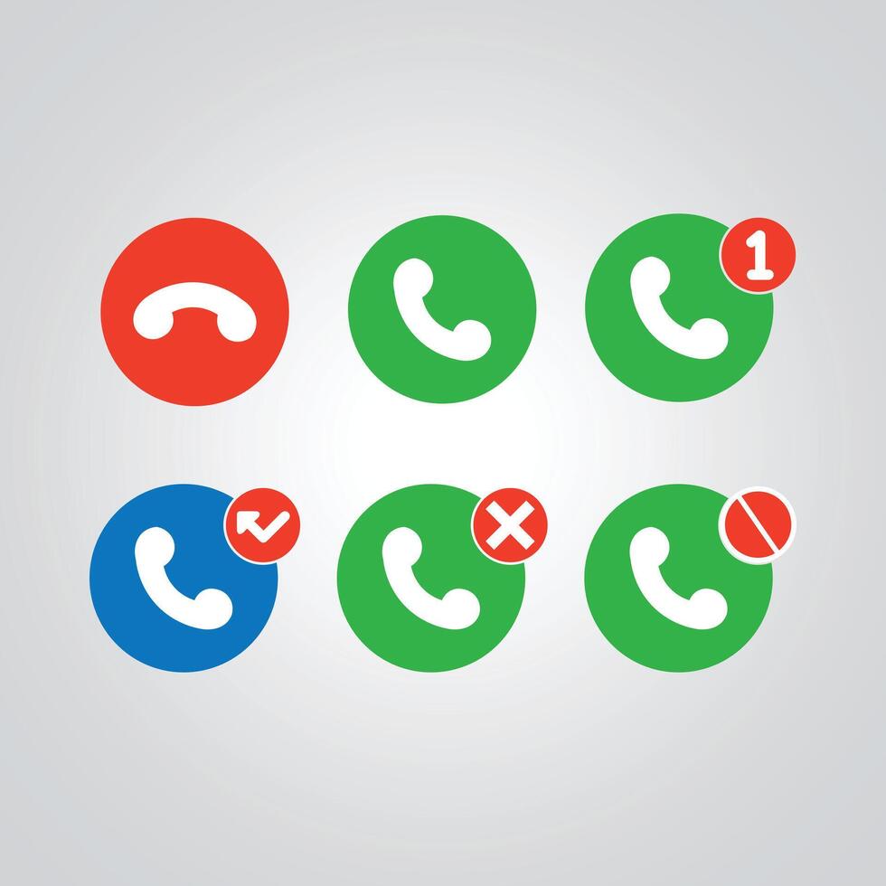 Set of call action icons and signs, with a silver background vector