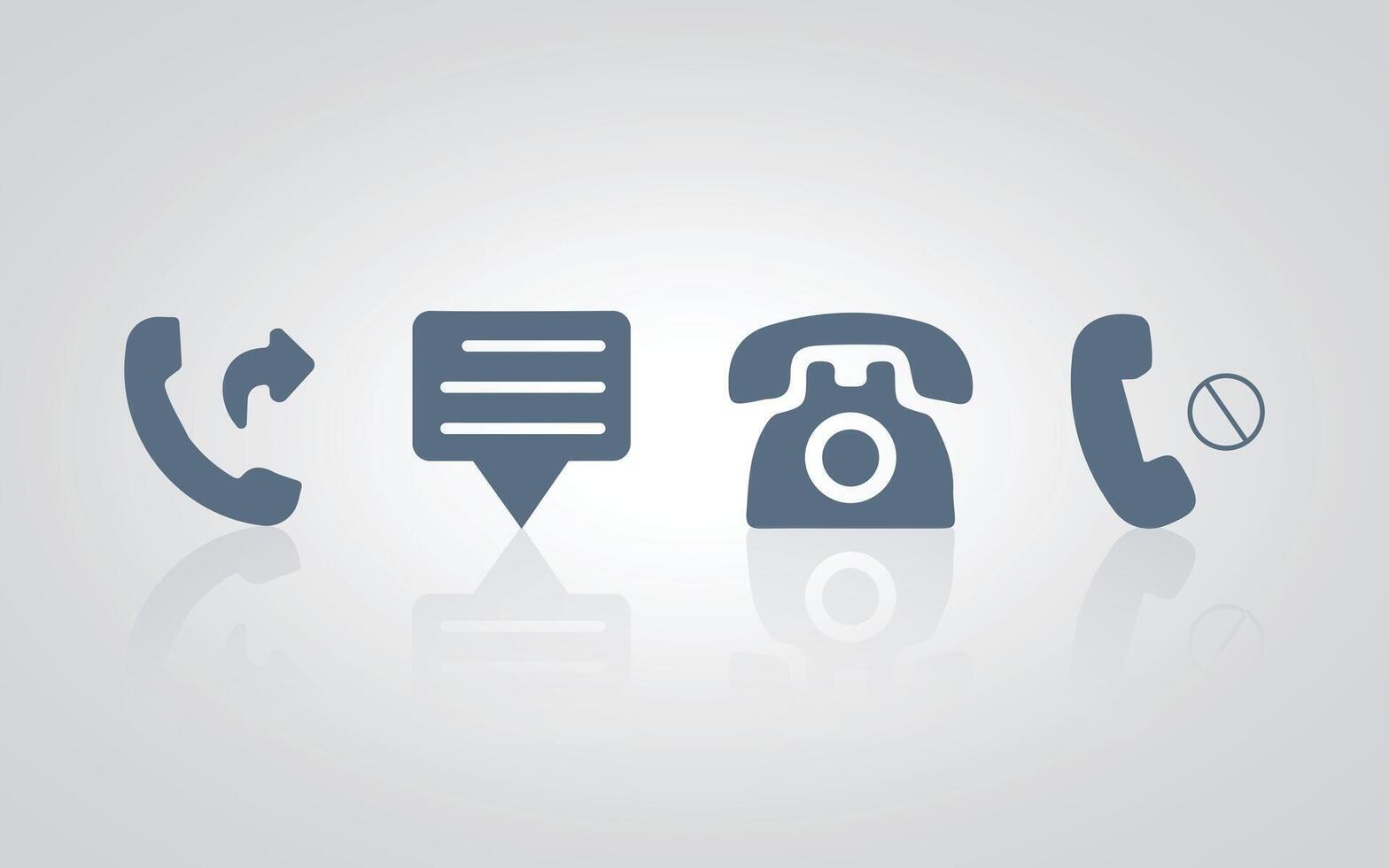 Call icons, telephone sign, chat, message, with a silver background vector