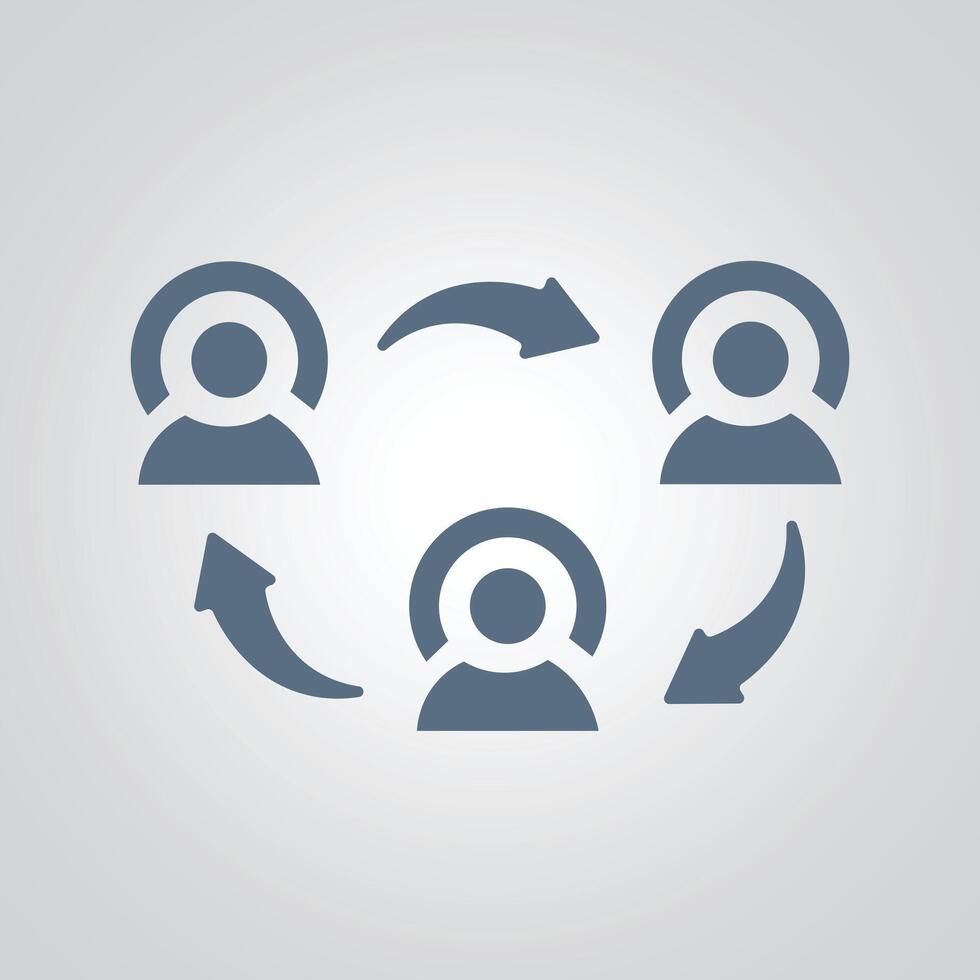 People group circle network signs and icon with a silver abstract background vector