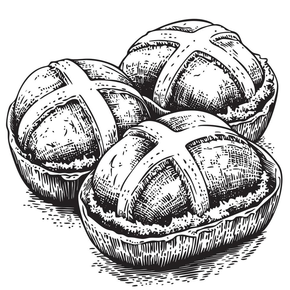 Hot cross buns vector