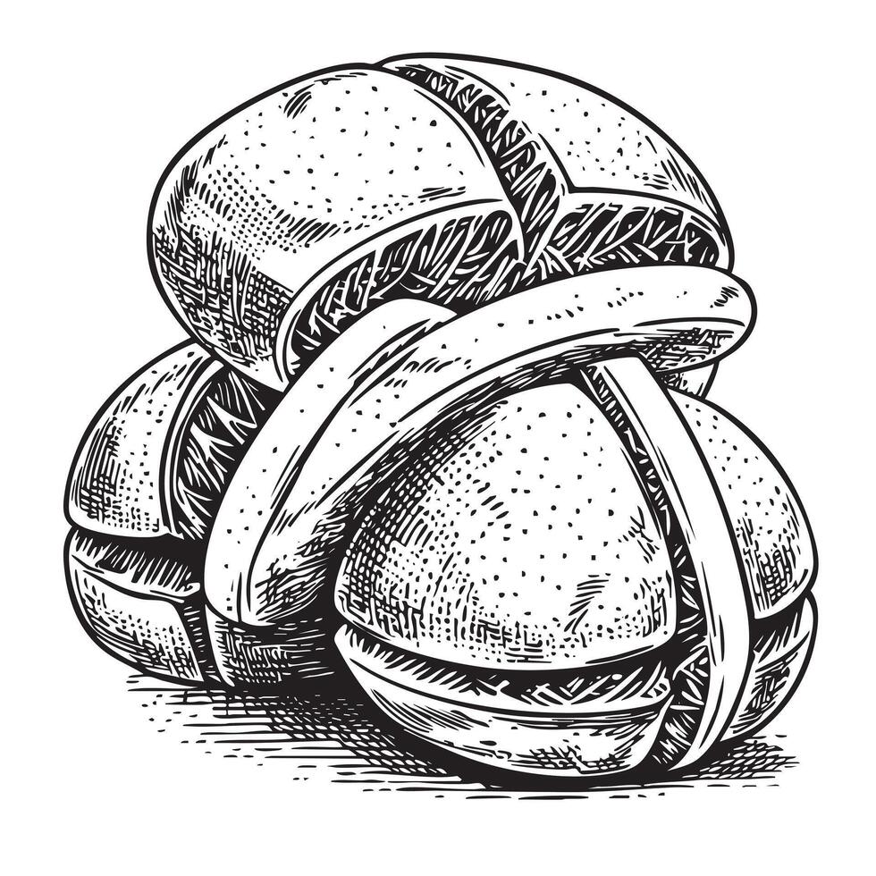 A drawing of a sandwich with two slices of bread vector