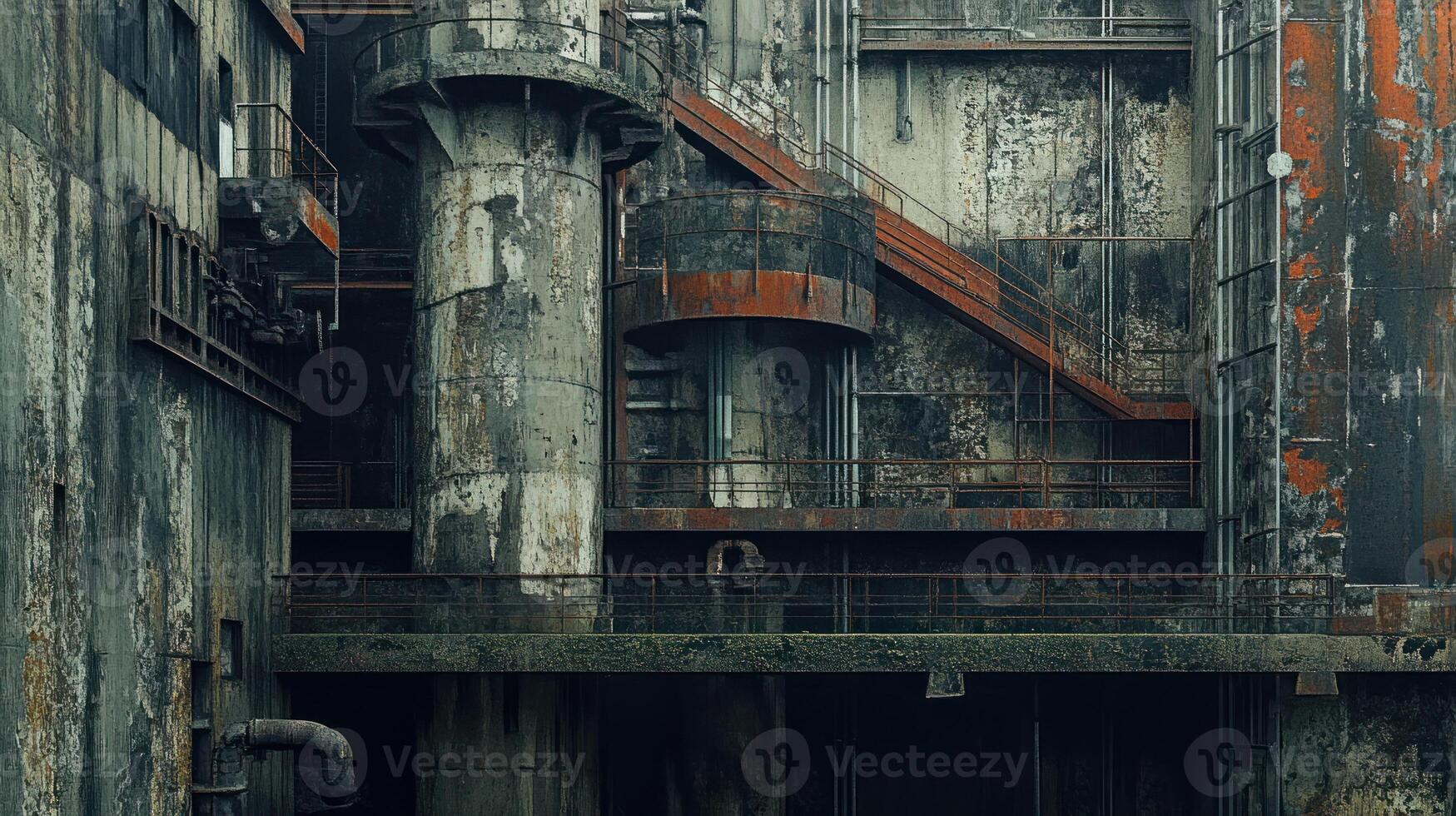 A Weathered Industrial Stairway and Platform photo