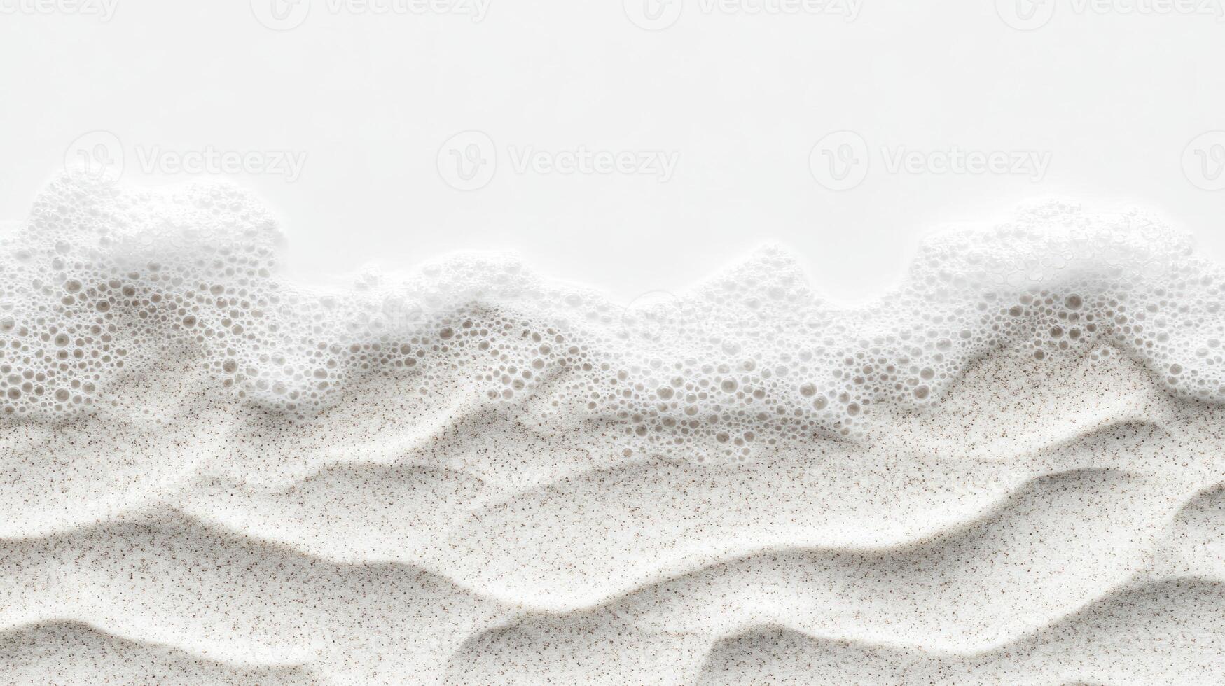 White Foam Waves on Wavy Sand photo
