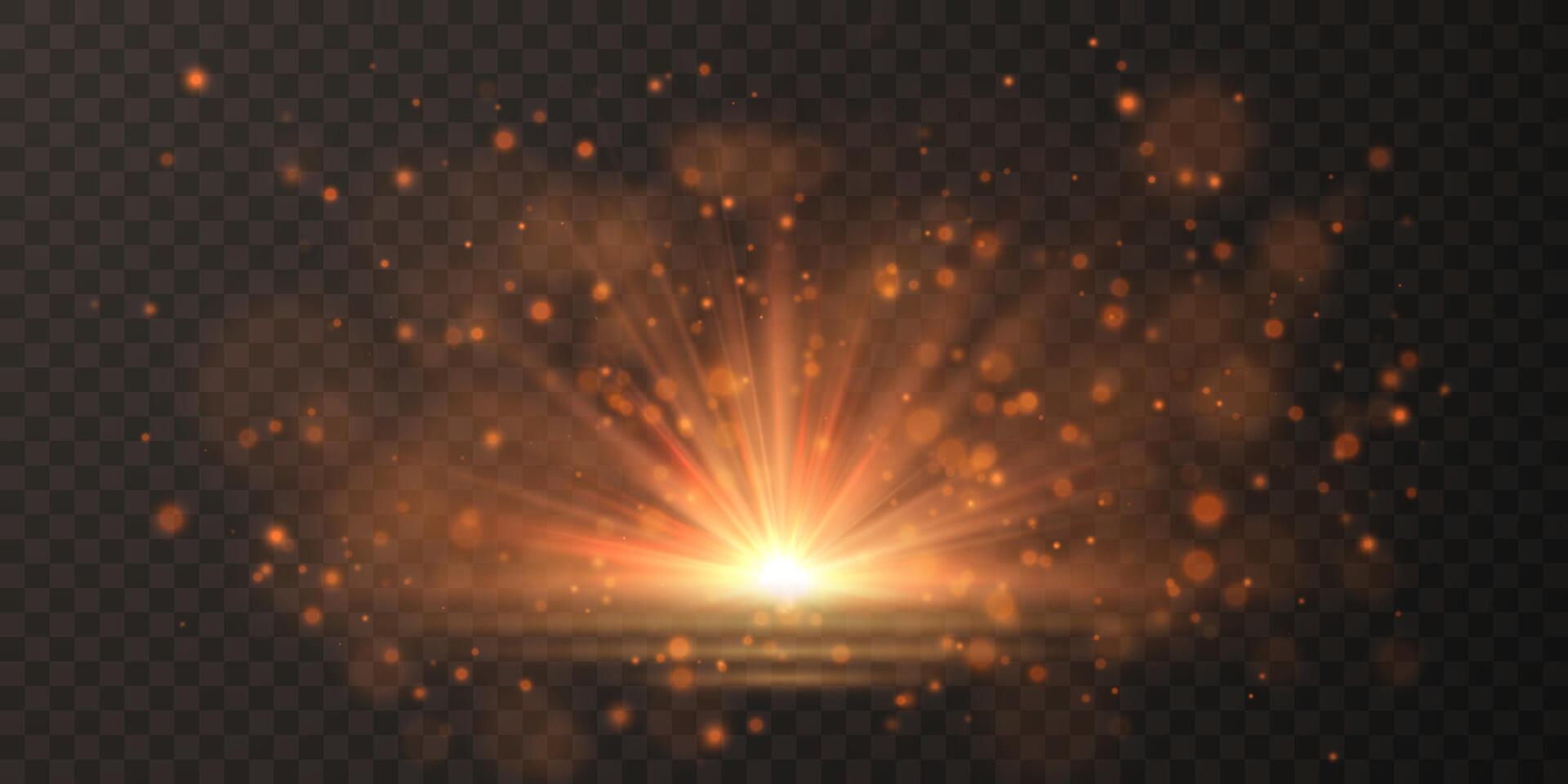 Bright flash effect rays and glare. Light light blur effect vector