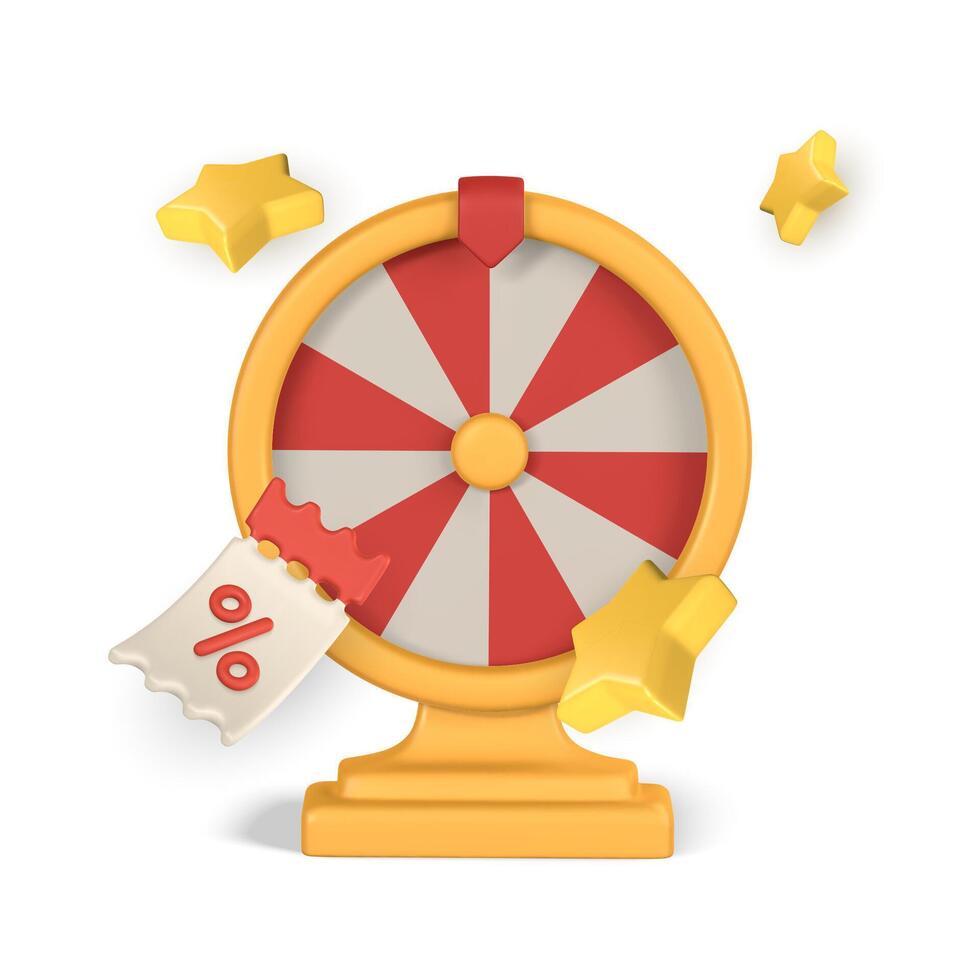 Realistic 3d casino game concept. Wheel of fortune. Gambling concept. illustration vector