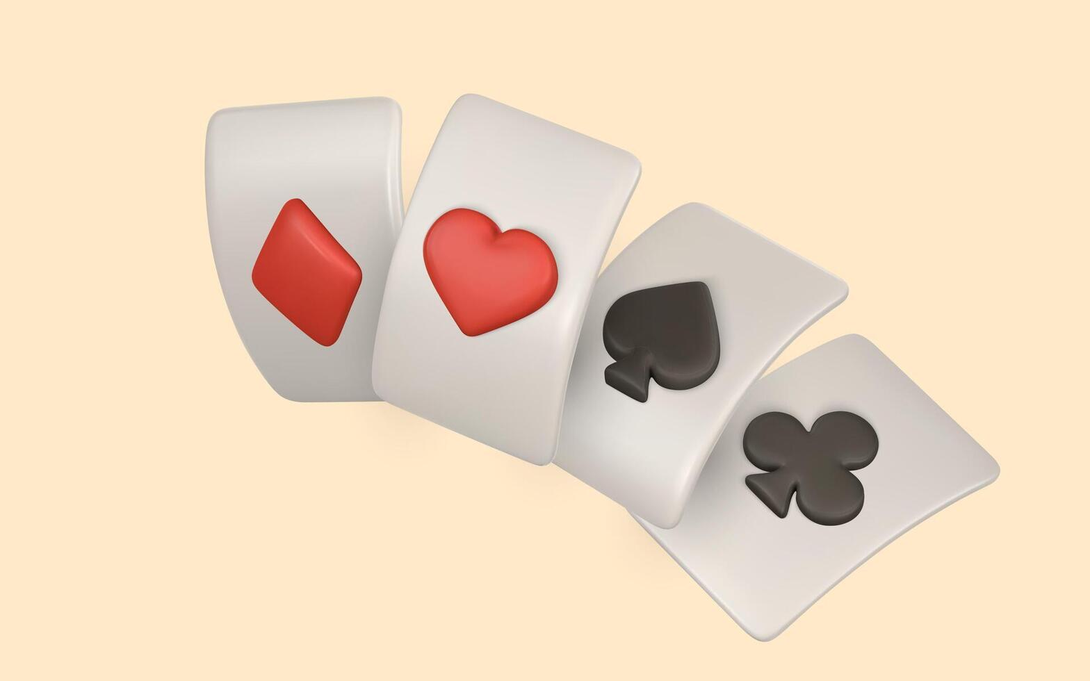 Set of aces of different suits. illustration vector