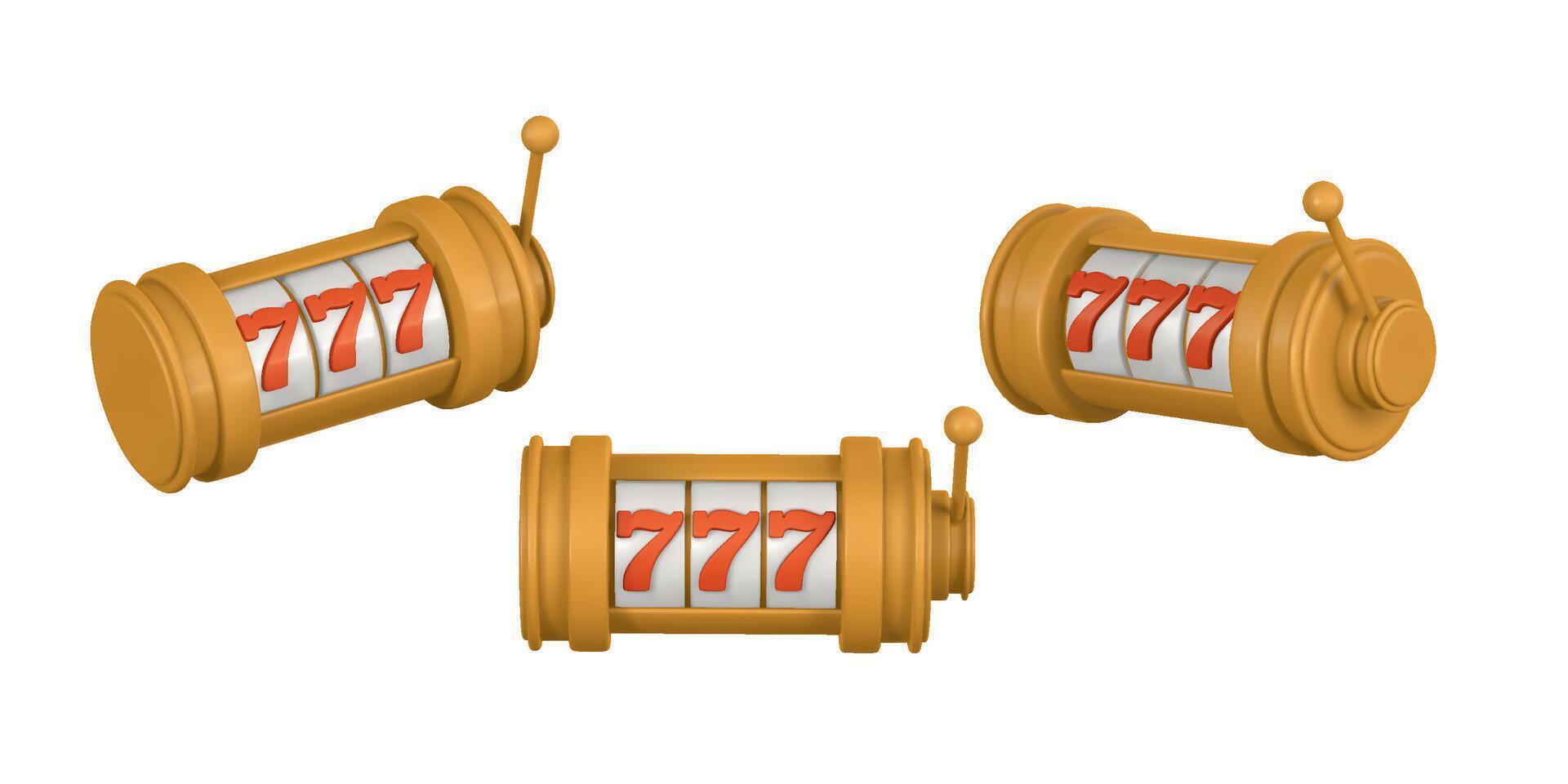 3d casino game concept Slot machine vector