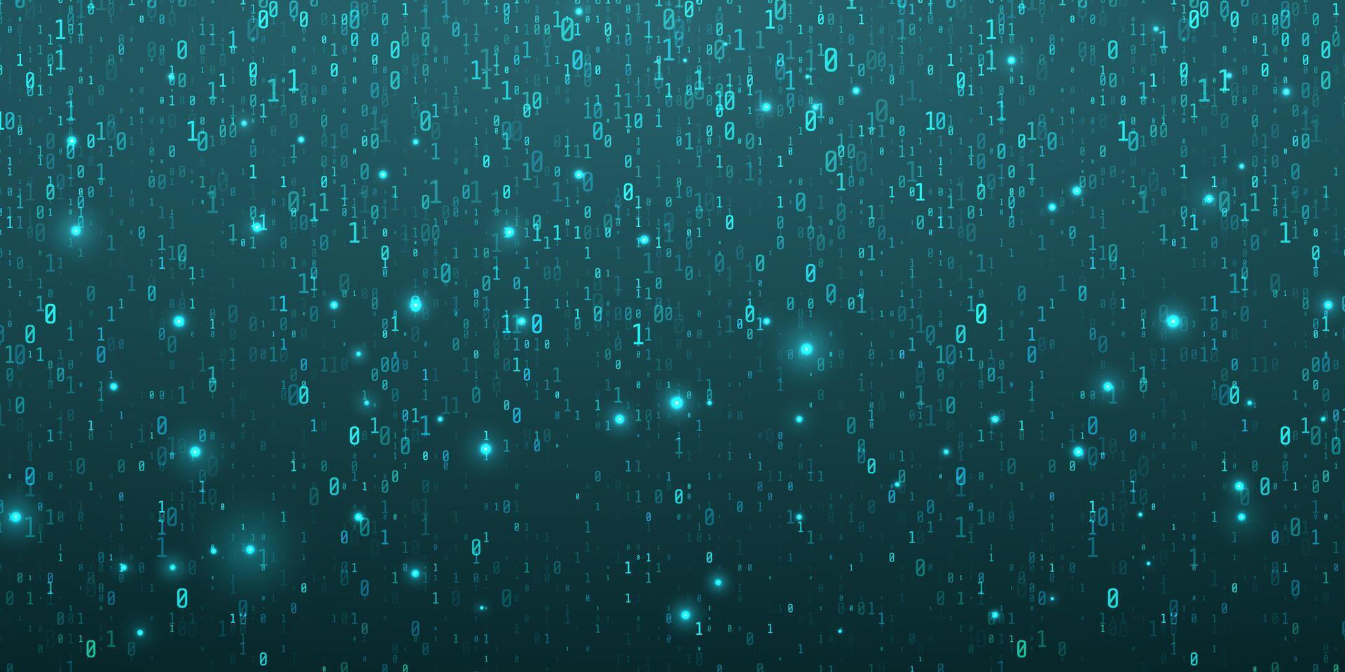 Abstract falling digits Digital code rain in a Matrix inspired futuristic style. Blue futuristic cyberspace. illustration vector