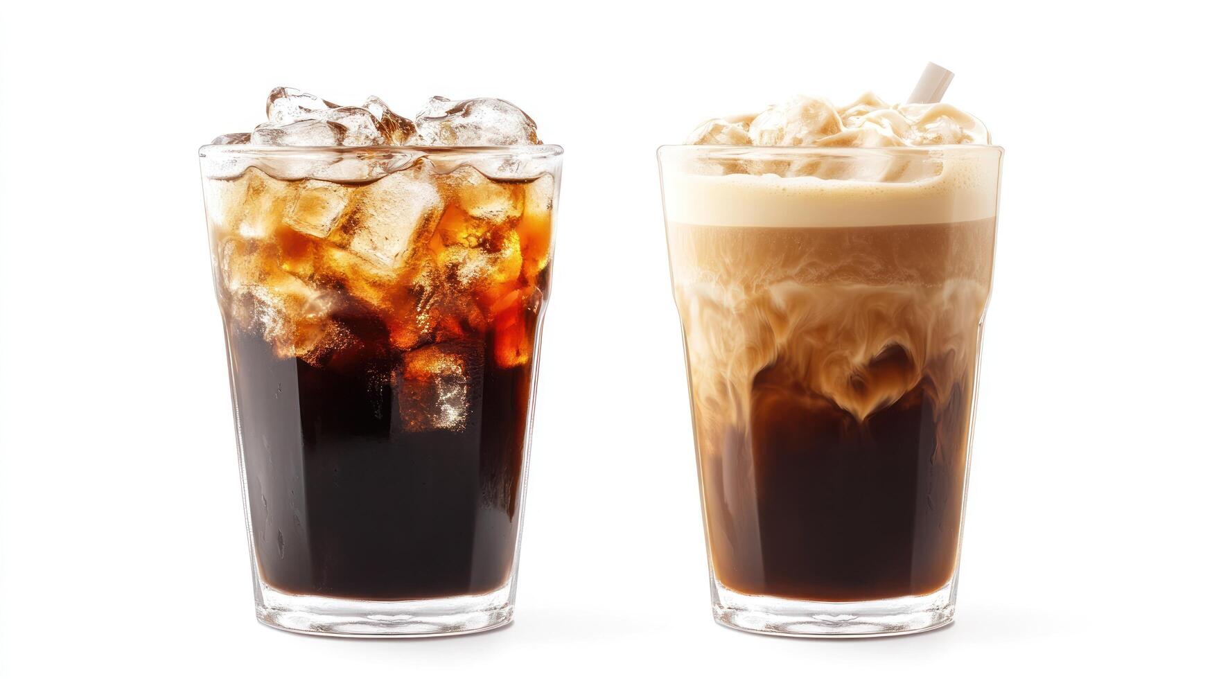 Iced Coffee and Cold Brew in Glass Tumblers photo