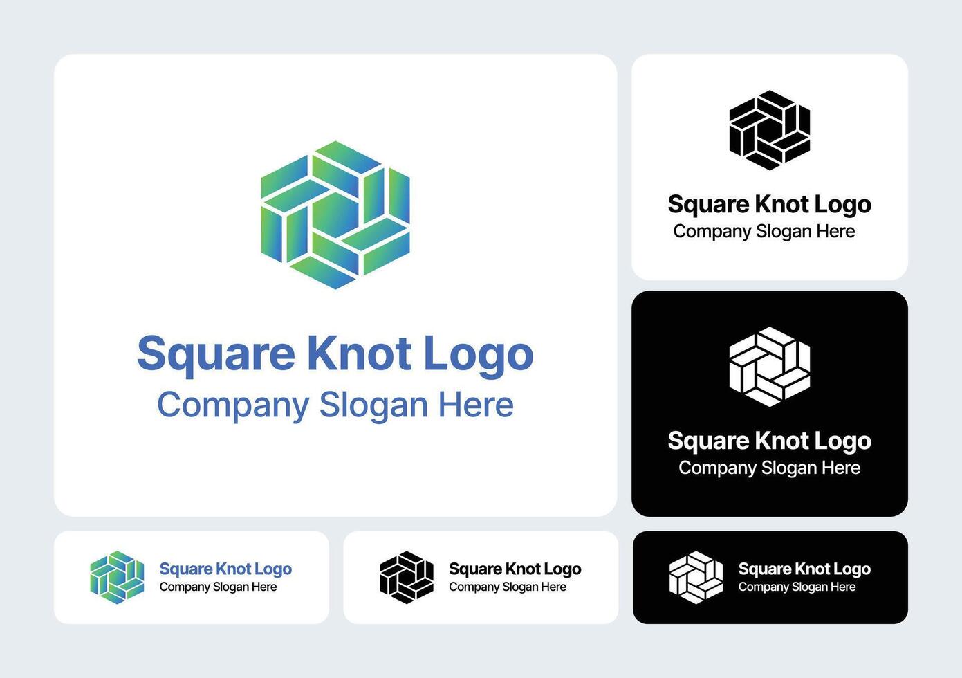 Square Knot Logo - Interwoven Geometric Pattern Design vector