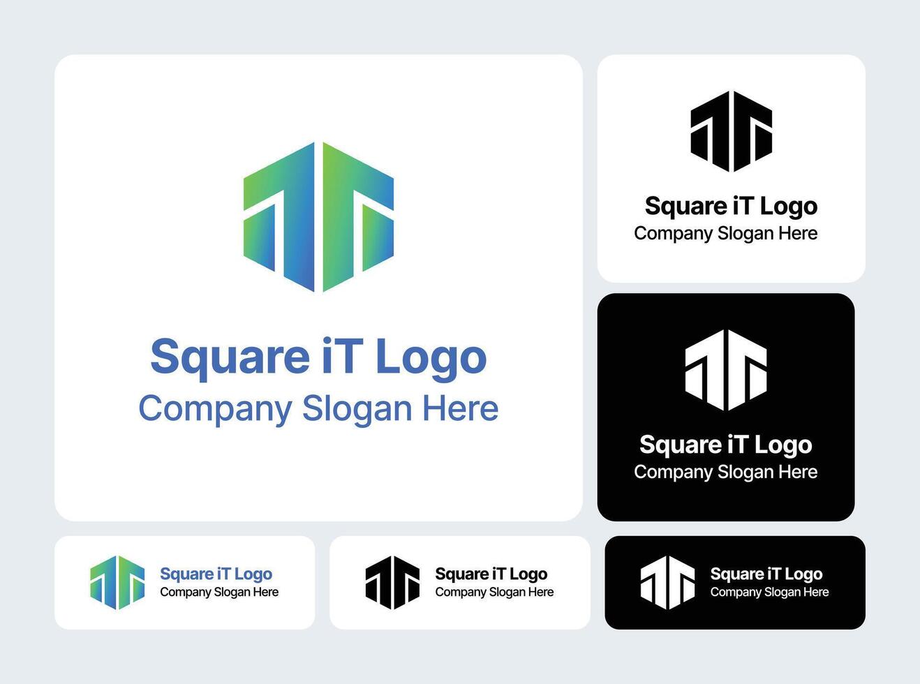 Square iT Logo - Geometric Technology Design vector